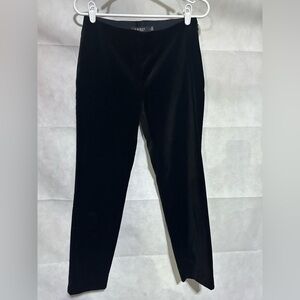 Ralph Lauren Black Label Velvet Pants Women's 4 Black Skinny Elastic Waist Ankle